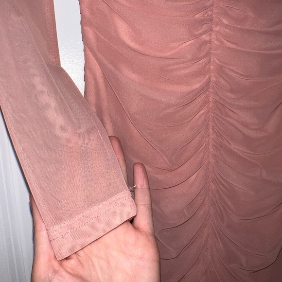 Fashion Nova Maura Mesh Dress - Mauve - Picture 3 of 5